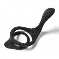 Cock Ring 3 in 1 Ultra Soft for Erection Enhancing w/2 Rings and Taint Teaser BLACK